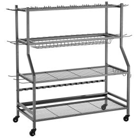 15 Pole Fishing Rod Holder Fishing Rack Cart Organizer with Wheels for Garage 15 Pole Fishing Rod Holder Fishing Rack Cart Organizer with Wheels for Garage